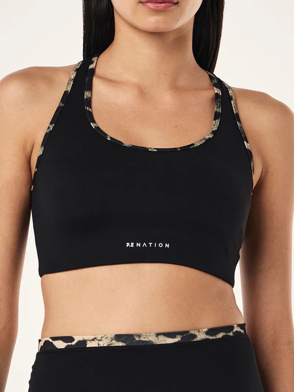 NWT PE Nation Stellar sports bra - black leopard, size XS